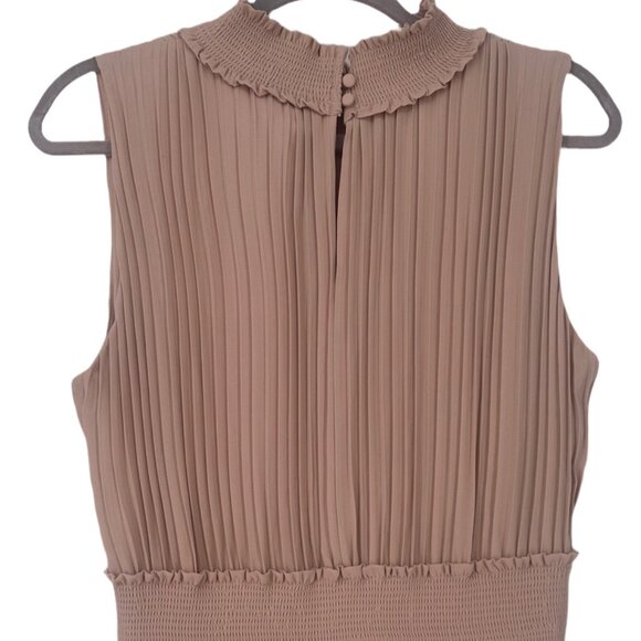 Nanette Nanette Lepore - Pleated Mock Neck Midi Dress Mauve Rose Size 12 - Picture 3 of 7